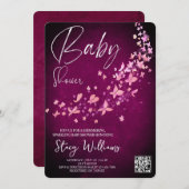 Butterfly Baby Shower Einladung (Vorne/Hinten)