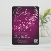 Butterfly Baby Shower Einladung (Stehend Vorderseite)