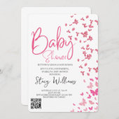 Butterfly Baby Shower Einladung (Vorne/Hinten)