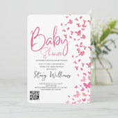Butterfly Baby Shower Einladung (Stehend Vorderseite)