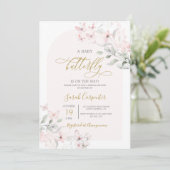 Butterfly Baby Shower Girl Einladung (Stehend Vorderseite)