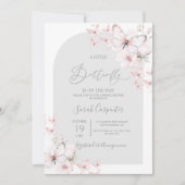 Butterfly Baby Shower Girl Einladung (Vorderseite)