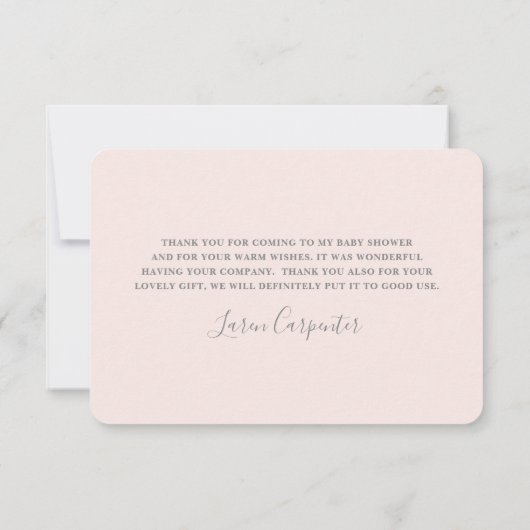 Butterfly Baby Shower Girl Flat Danke Karte (Rückseite)