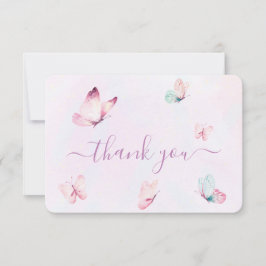 Butterfly Baby Shower Girl Flat Danke Karte