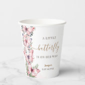 Butterfly Baby Shower Girl Pink Pappbecher (Vorderseite)