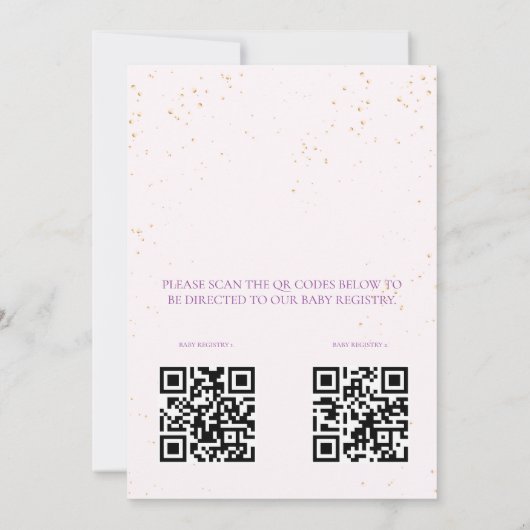 Butterfly Baby Shower Invitation Einladung (Rückseite)