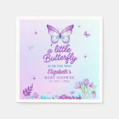 Butterfly Baby Shower Napkins | Pink & Purple Serviette (Vorderseite)