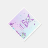 Butterfly Baby Shower Napkins | Pink & Purple Serviette (Ecke)