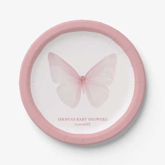 "Butterfly Baby Shower Paper Teller" Pappteller (Vorderseite)