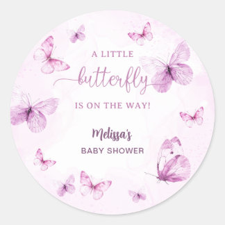 Butterfly Baby Shower Runder Aufkleber