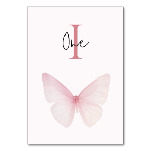 "Butterfly Baby Shower Tischnummern" Tischnummer (Rückseite)