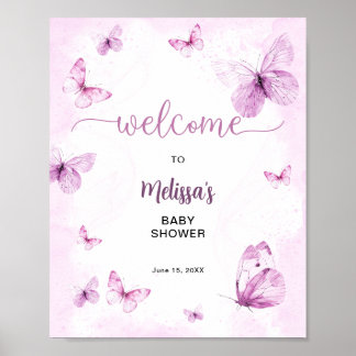 Butterfly Baby Shower Welcome  Poster