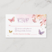 Butterfly Baby Showkarte RSVP Begleitkarte (Vorderseite)