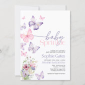 Butterfly Baby Sprinkle Girl Einladung (Vorderseite)