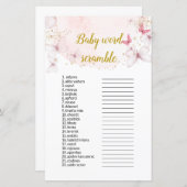 Butterfly Baby Word Scramble Baby Showspiele (Vorne/Hinten)