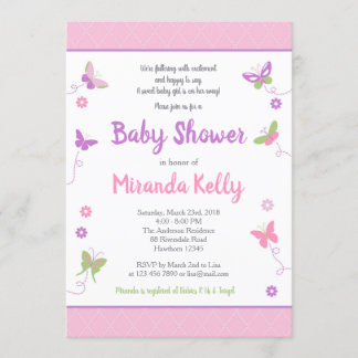 Butterfly-Babydusche Einladung