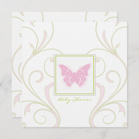 Butterfly-Babydusche Einladung (Vorne/Hinten)