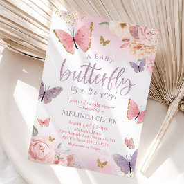 Butterfly-Babydusche, Mädchendusche Einladung