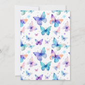 Butterfly-Babydusche, Mädchendusche Einladung (Rückseite)