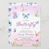Butterfly-Babydusche, Mädchendusche Einladung (Vorne/Hinten)