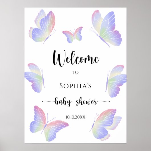 Butterfly-Babydusche Poster (Vorne)