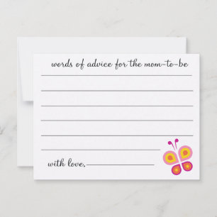 Butterfly-Babyduschratenkarten Hinweiskarte