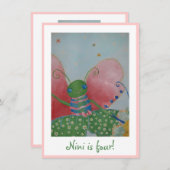 Butterfly ballerina Einladung (Vorne/Hinten)