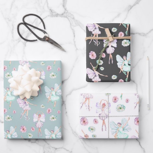 Butterfly Ballerina Geschenkpapier Set (Vorderseite)