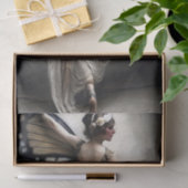 Butterfly Ballerina in Cream and Blue Decoupage Seidenpapier (Geschenk)