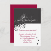 Butterfly Bat mitzvah Einladung Empfang Card (Vorne/Hinten)