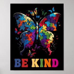 Butterfly Be Kind Autismus Sensibilisierungsmonat Poster