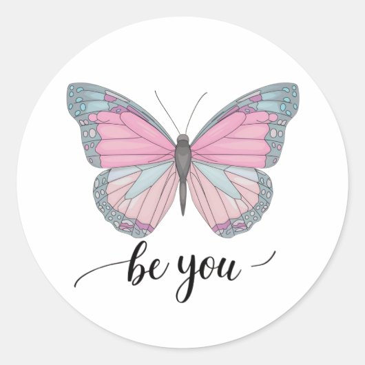 Butterfly Be You Runder Aufkleber (Vorderseite)