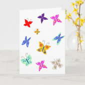 Butterfly-bearbeitete Karte (Gelbe Blume)