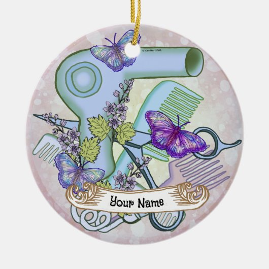 Butterfly Beautician Keramik Ornament (Vorne)