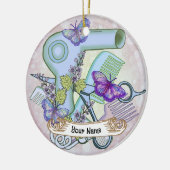 Butterfly Beautician Keramik Ornament (Links)