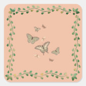 Butterfly Beauties Quadratischer Aufkleber (Vorderseite)