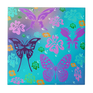 Butterfly Beautiful Aloha Hawaiian Blossom Wedding Fliese