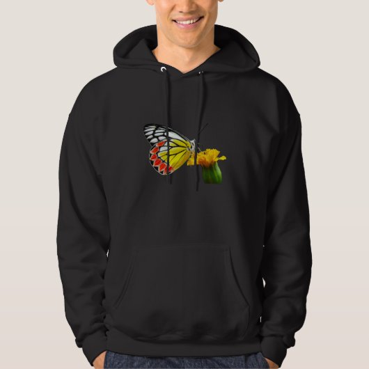 Butterfly Beautiful Butterfly And Marigold Flower Hoodie (Vorderseite)