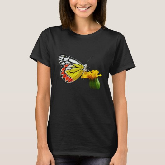 Butterfly Beautiful Butterfly And Marigold Flower T-Shirt (Vorderseite)