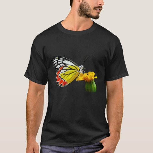 Butterfly  Beautiful Butterfly And Marigold Flower T-Shirt (Vorderseite)