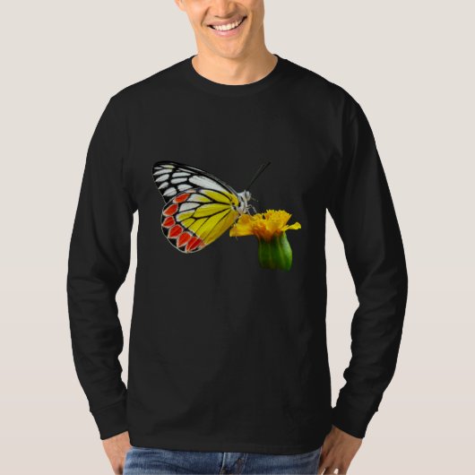 Butterfly Beautiful Butterfly And Marigold Flower T-Shirt (Vorderseite)