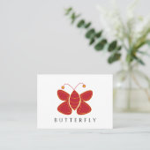 Butterfly Beauty Salon Business Card Visitenkarte (Stehend Vorderseite)
