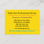 Butterfly Beauty Vertrauensperson Visitenkarte (Rückseite)