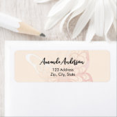 Butterfly Beige Rosa Rücksendetikett (Insitu)