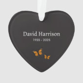 Butterfly Beileid Keepake Herz Akryler Ornament (Rückseite)