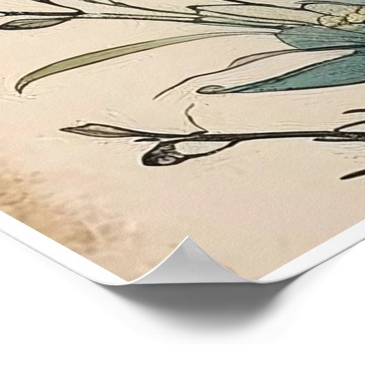 Butterfly Beneath the Bloom Poster (Ecke)