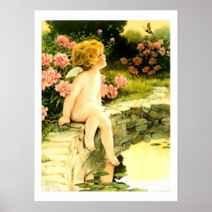 BUTTERFLY Bessie Pease Gutmann Art Poster