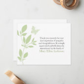 Butterfly-Bestattungskarte Pauschalbelag Hinweis Mitteilungskarte (Vorderseite/Rückseite Beispiel)