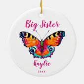 Butterfly Big Sister Personalisiert Custom Christm Keramik Ornament (Hinten)