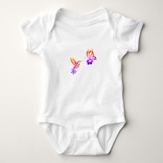 Butterfly & Bird Baby Strampler (Vorderseite)
